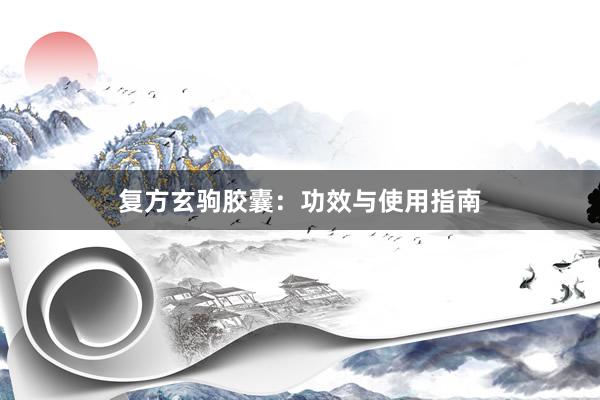 复方玄驹胶囊：功效与使用指南